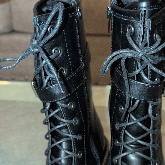 Black Lace-Up Women's Boots - Picture 5 of 7